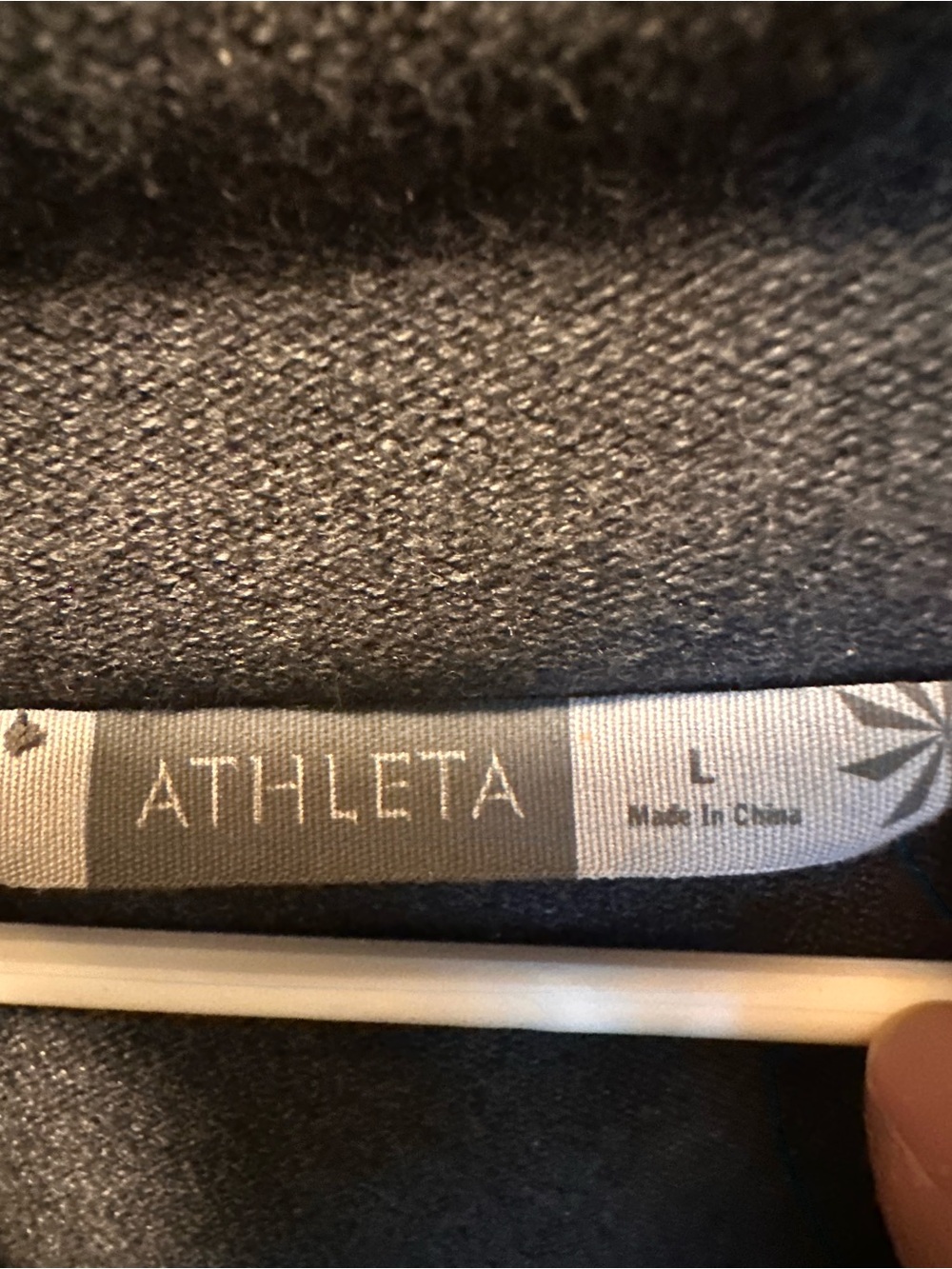 Athleta ,Women’s Charcoal Gray Zip-Neck Sweater with Purple Floral Motif - Picture 2 of 6